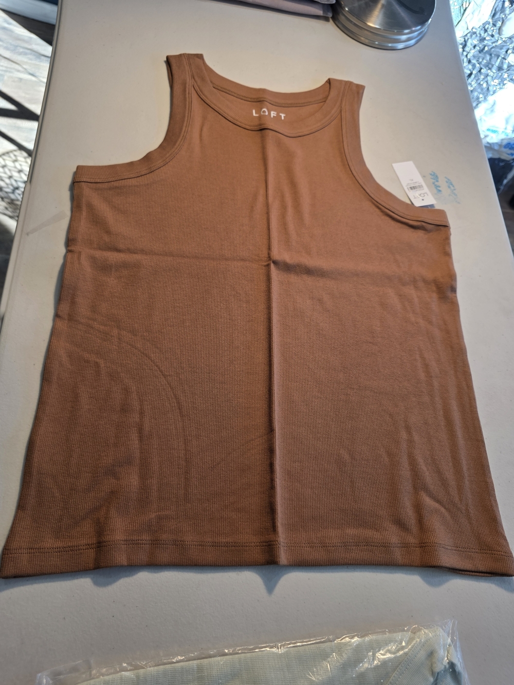 LOFT Sleeveless Ribbed Tank in Rust